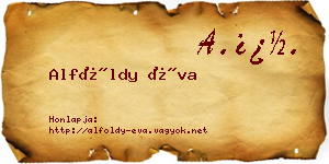 Alföldy Éva névjegykártya